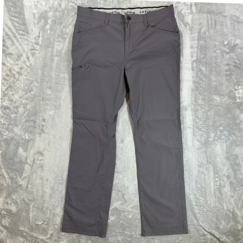 Orvis Performance Tech Stretch Hiking Pants Mens Size 38x34 Gray Outdoors Pants